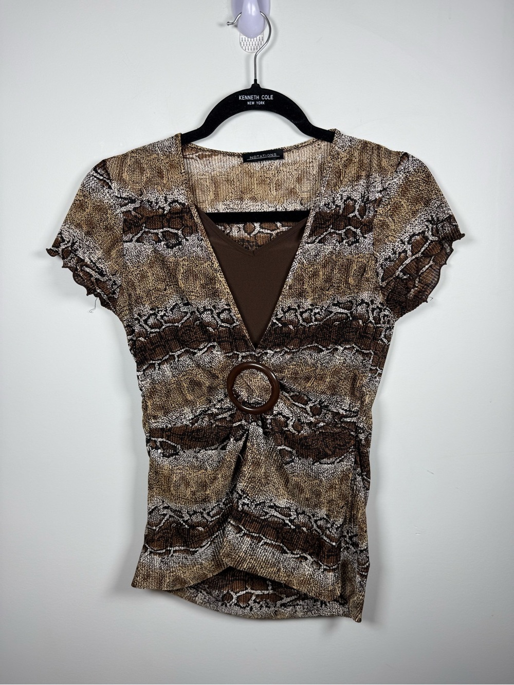 NOTATIONS | Y2K Faux Layered Snakeskin Top P2P 16”